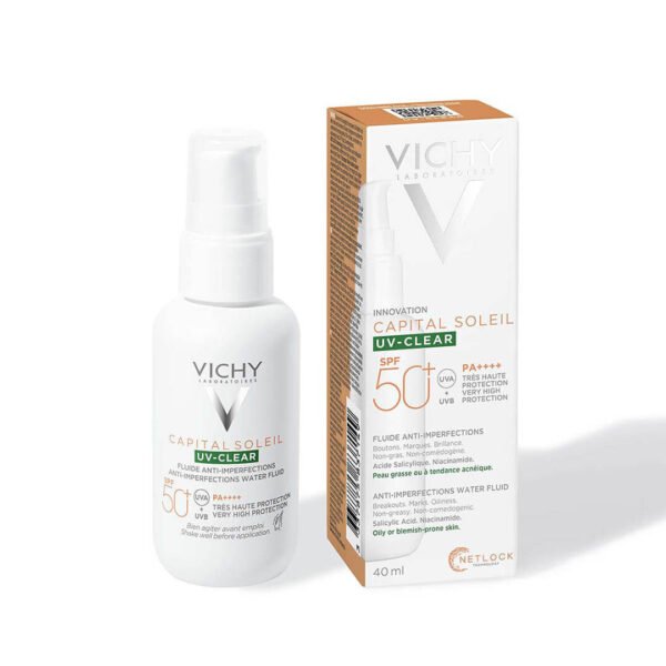 Vichy Capital Soleil UV-CLEAR Fluid za zaščito pred soncem proti nepravilnostim SPF50+, 40 ml