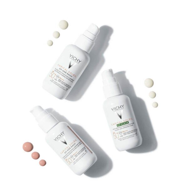 Vichy Capital Soleil UV-CLEAR Fluid za zaščito pred soncem proti nepravilnostim SPF50+, 40 ml