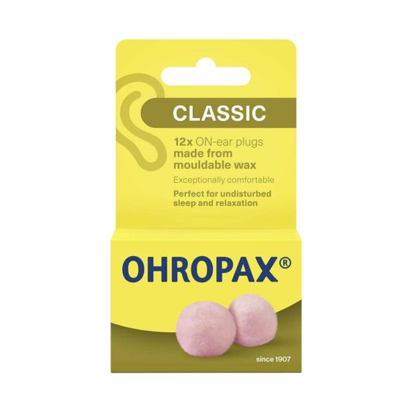 Ohropax Classic voščeni čepki za ušesa, 12 čepkov