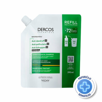 Vichy Dercos šampon proti prhljaju za suhe lase - 390 ml refill