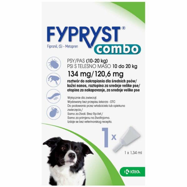 Fypryst Combo M 134 mg/120,6 mg kožne kapljice za pse 10 - 20 kg