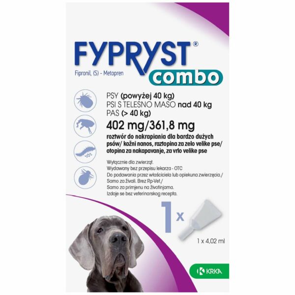 Fypryst Combo XL 402 mg/361,8 mg kožne kapljice za velike pse nad 40 kg