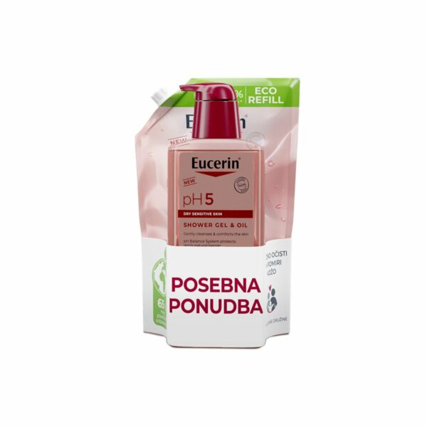 Eucerin pH5 oljni gel za prhanje + refill