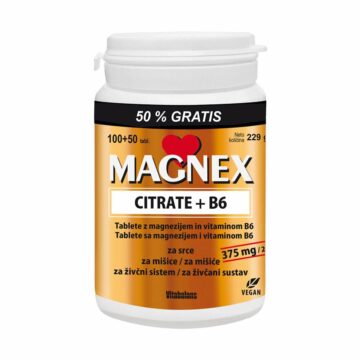 Magnex Citrate 375 mg + B6 citrat, 150 tablet