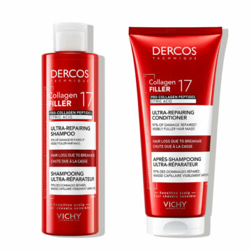 Vichy Dercos Collagen 17 filler rutina za obnovo in krepitev poškodovanih las