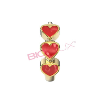 Biojoux Kids medicinski uhani 3 srca BJT745