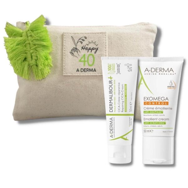 A-Derma Exomega Control paket krema + CICA krema + torbica, 2x50 ml