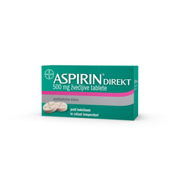 Aspirin direkt 500 mg žvečljive tablete, 10 tablet