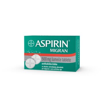 Aspirin migran 500 mg šumeče tablete, 12 šumečih tablet