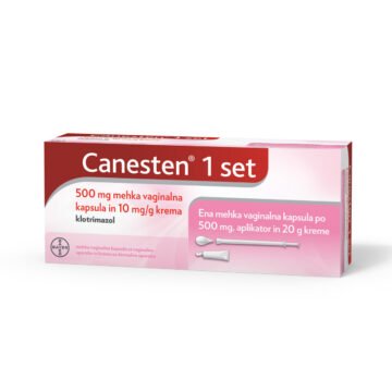 Canesten 1 set, 500 mg mehke vaginalne kapsule in 10 mg-g krema