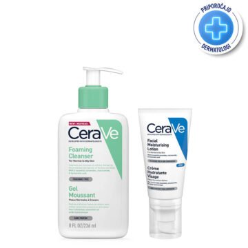 CeraVe Dnevni protokol za normalno do mešano kožo obraza, 236 ml + 52 ml