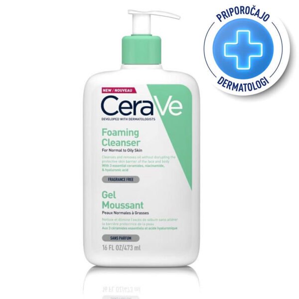 CeraVe Peneči čistilni gel za normalno do mastno kožo