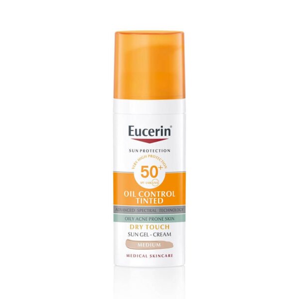 Eucerin Sun Oil Control Dry Touch obarvan kremni gel Medium ZF50+, 50 ml 01