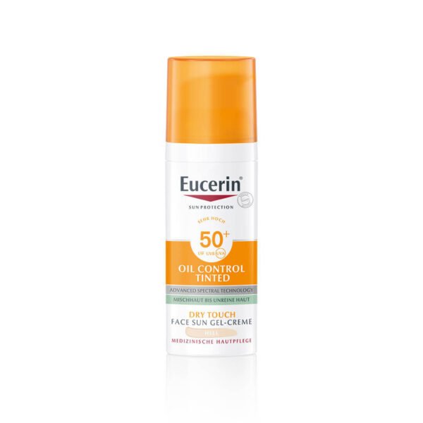 Eucerin Sun Oil Control obarvani kremni gel Light za zaščito obraza ZF 50+, 50 ml