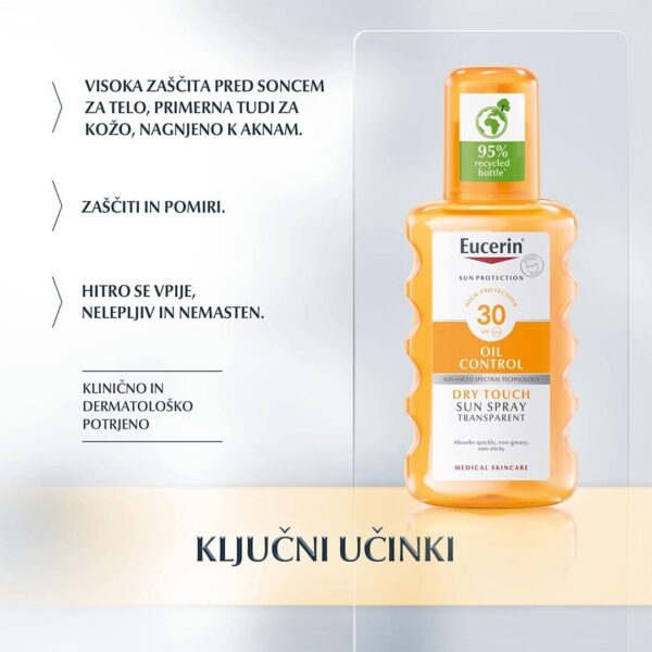 Eucerin Sun prozorno pršilo za zaščito pred soncem ZF 30, 200 ml