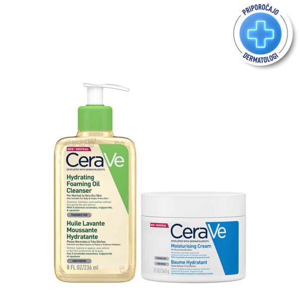 CeraVe Dnevni protokol za zelo suho kožo telesa nagnjeno k atopiji, 236 ml + 340 g