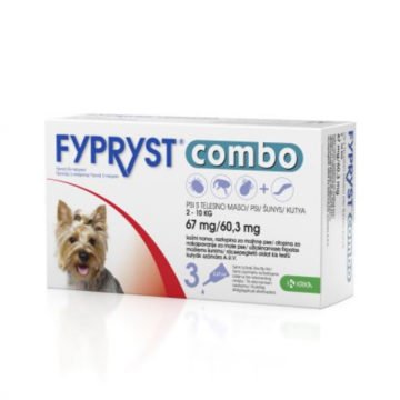 Fypryst Combo S 67 mg-60,3 mg kožne kapljice za male pse, 3 x 0,67 ml