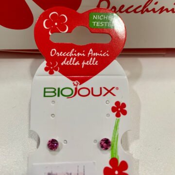 Biojoux medicinski uhani Swarovski kristal roza