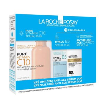 La Roche Posay paket Pure Vitamin C serum + Hyalu B5 serum za obraz + Age Correct, 30 ml+10 ml+3 ml