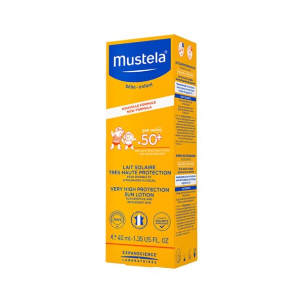 Mustela Sun losjon z zelo visoko zaščito pred soncem ZF 50+ 01