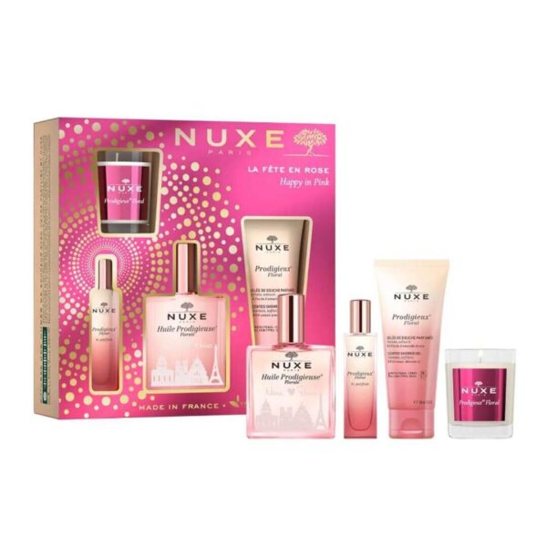 Nuxe darilni set kolekcija Floral, 2 x 100 ml + 15 ml + svečka
