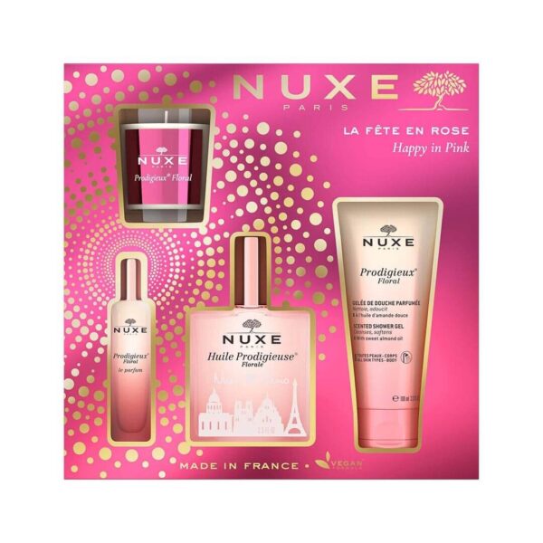 Nuxe darilni set kolekcija Floral, 2 x 100 ml + 15 ml + svečka