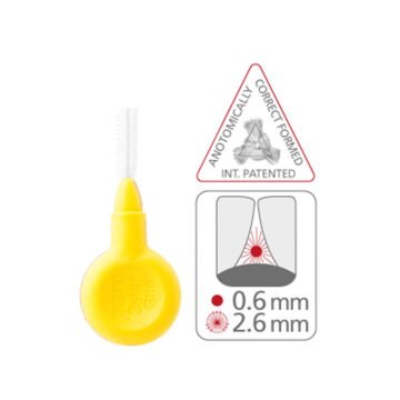 Paro 3star grip medzobna ščetka rumena 2.6 mm, 4 ščetke
