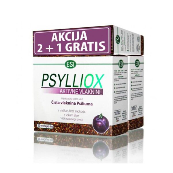 Psylliox aktivne vlaknine 2+1 GRATIS, 3 x 20 vrečk