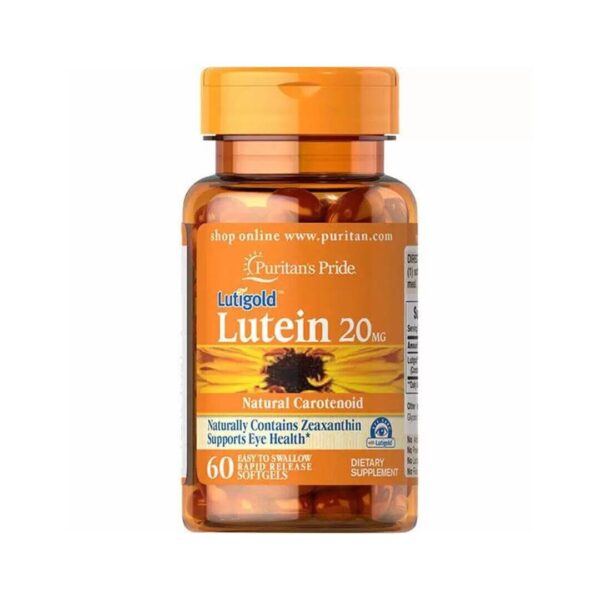 Puritans Pride Lutein 20 mg z zeaksanitom, 60 kapsul