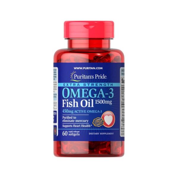 Puritans Pride Omega3 1500 mg ribje olje, 60 kapsul Lekarna Mačkovec