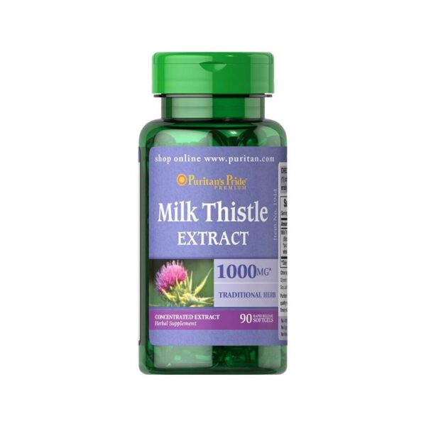 Puritans Pride Pegasti badelj ekstrakt 1000mg (silimarin), 90 kapsul