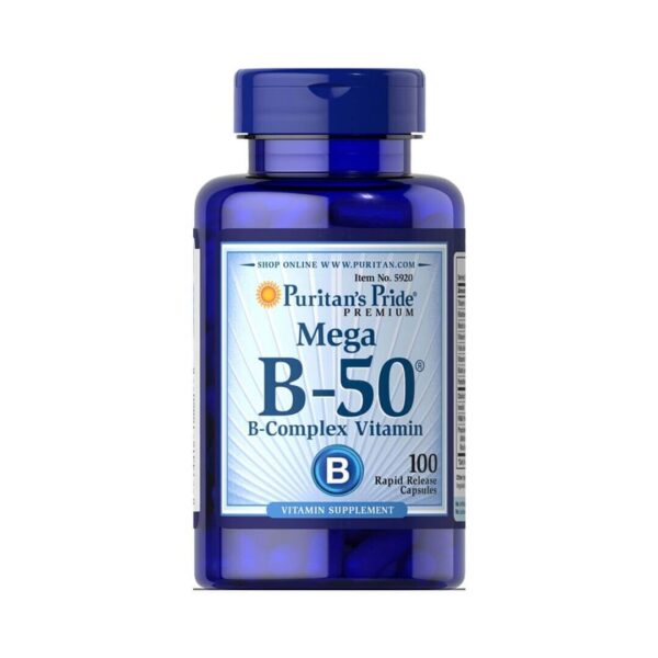 Puritans Pride Vitamin B-50 kompleks 50 mg, 100 kapsul