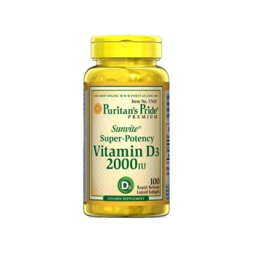 Puritans Pride Vitamin D3 2000 IU, 100 mehkih kapsul