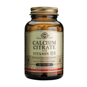 Solgar Kalcijev citrat plus vitamin D3, 60 tablet