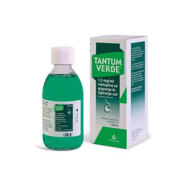 Tantum Verde 1,5 mgml raztopina za grgranje in izpiranje ust 240 ml