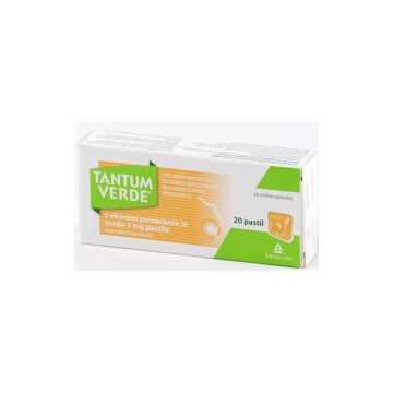 Tantum Verde z okusom pomaranče in medu 3 mg pastile, 20 pastil