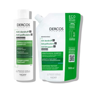 Vichy DERCOS šampon proti prhljaju za mastno lasišče + eko polnilo za mastno lasišče