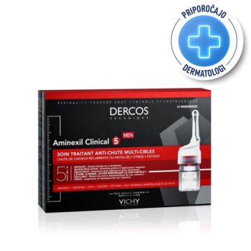 Vichy Dercos Aminexil Clinical 5 ampule proti izpadanju las za moške, 21 x 6 ml