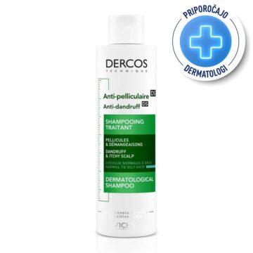 Vichy Dercos šampon proti prhljaju za normalne in mastne lase, 200 ml