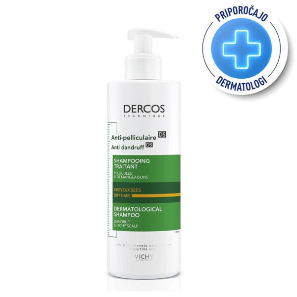 Vichy Dercos šampon proti prhljaju za suhe lase AKCIJA, 390 ml