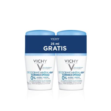 Vichy Mineralni roll-on za občutljivo ali epilirano kožo, 2 x 50 ml