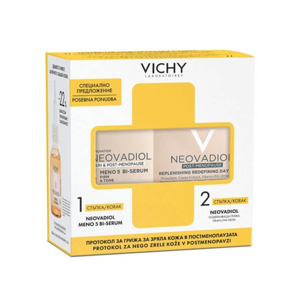 Vichy Winter vlažilni protokol Neovadiol dnevna nega v postmenopavzi + Meno5 BI-serum