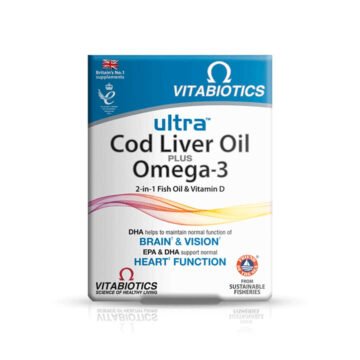 Vitabiotics Ultra 2v1 Cod Liver Oil + Omega-3, 60 kapsule