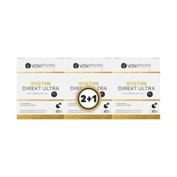 VonPharma paket Biotin Direkt Ultra prašek 10 mg 2+1 GRATIS, 3 x 30 vrečk