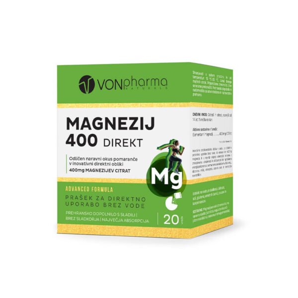 Vonpharma Magnezij 400 Direkt prašek, 20 vrečk
