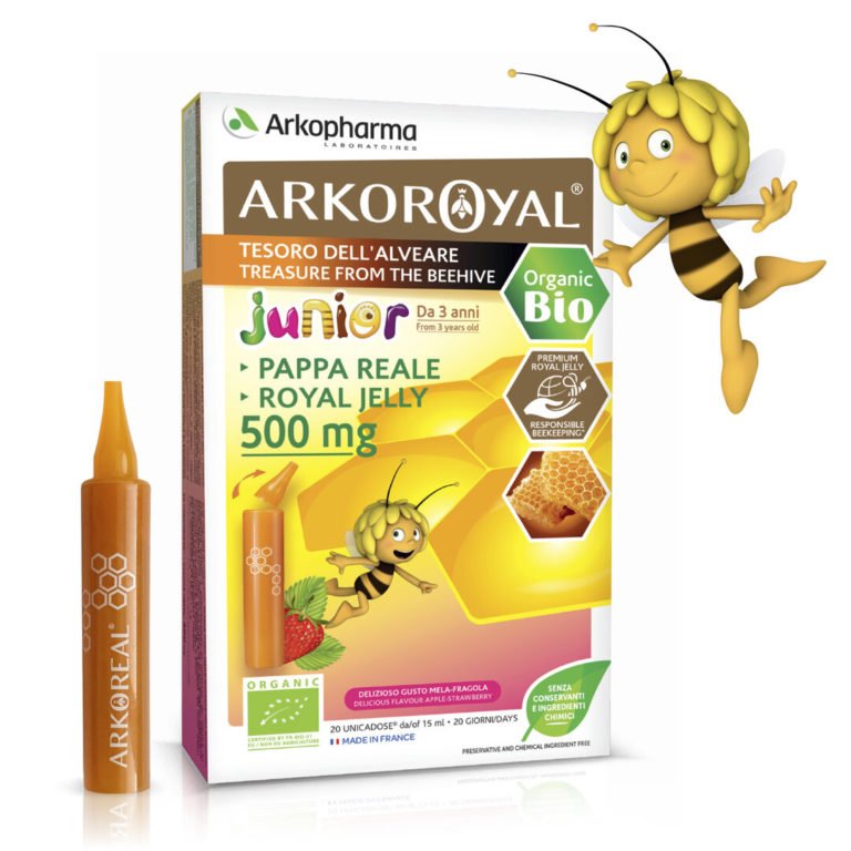 Arkoroyal Junior Gelee Royale Bio 500 mg matični mleček ampule, 20 x 15 ml