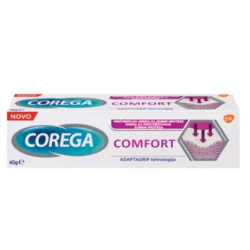 Corega Comfort pričvrstilna krema za zobne proteze, 40 g