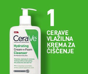 Priporočena uporaba CeraVe emulzije za prhanje v kombinaciji s CeraVe vlažilno nego za obraz in telo
