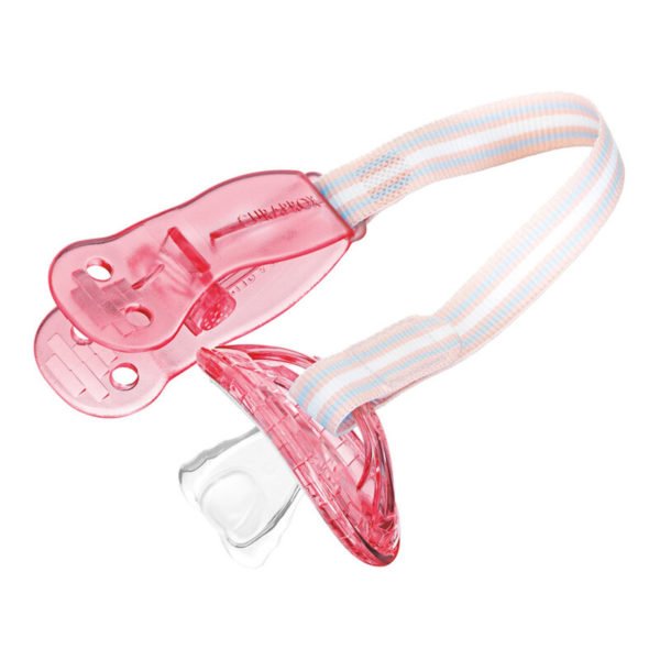 Curaprox Baby trak za dudo s sponko, 1 trak roza