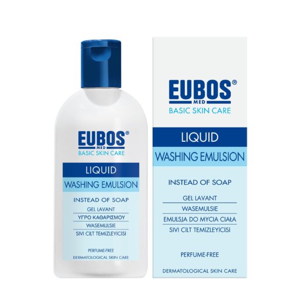 Eubos Basic Skin Care emulzija za prhanje modra, 200 ml